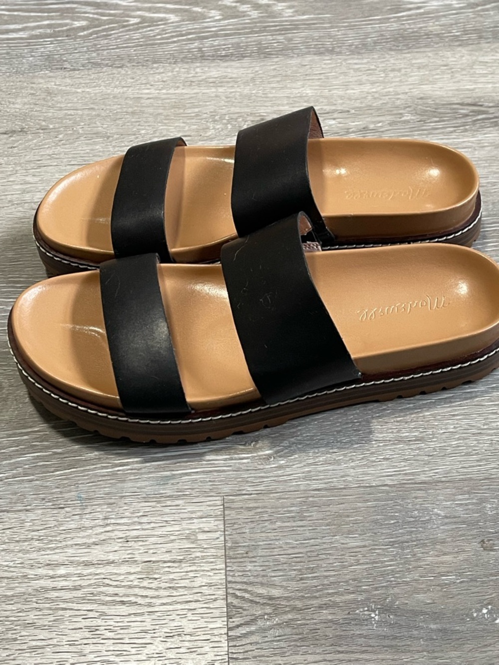 Madewell Charley Double-Strap Slide Sandals Size 8 - Picture 3 of 4
